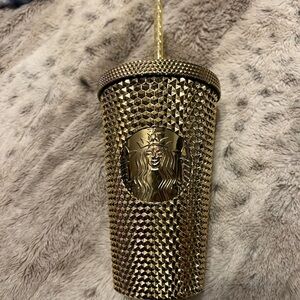 Starbucks Gold Studded Tumbler with Straw